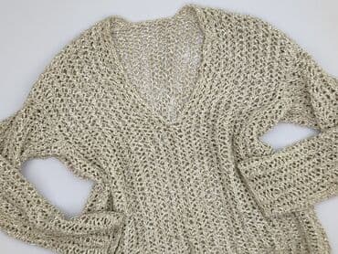 sweter z dekoltem v: Sweter damski, rozmiar One size — 1