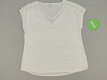 biała bluzka z dekoltem v: Women's blouse, size L — 4