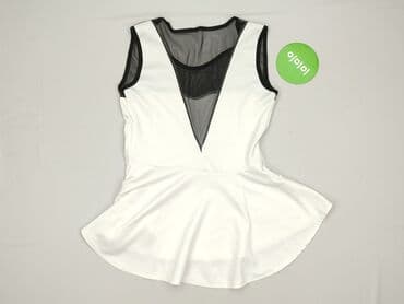 bluzka z baskinką biała: Women's blouse, size S — 4