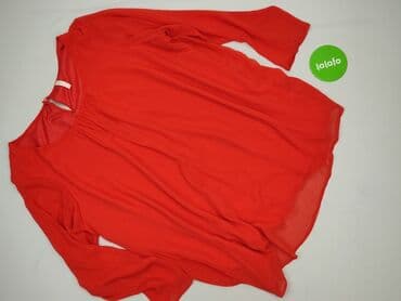 czerwona bluzka z dekoltem v: Туніка жіноча, розмір S — 3