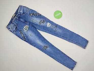 botki na platformie zara: DENIM JEANS, Jeansy damskie, rozmiar S — 2