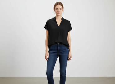 bluzki czarne hm: H&M, Bluzka damska, rozmiar M — 1