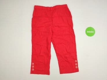 spodnie czerwone w krate: Material trousers for women, size S (EU 36) — 2