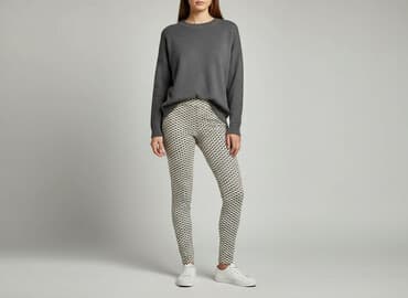 czarne legginsy prążkowane: Legginsy Eleganckie damskie, rozmiar S — 5