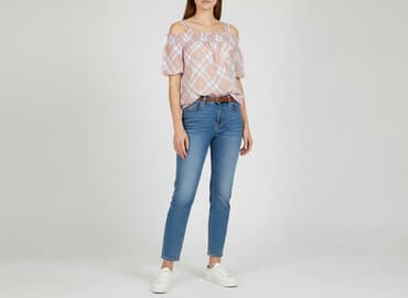 sweter piórkowy na drutach: Yessica, Bluzka damska, rozmiar S — 6