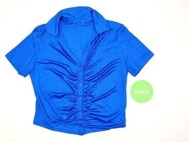 niebieskie sukienki plus size: Women's blouse, size 3XL (EU 46) — 2