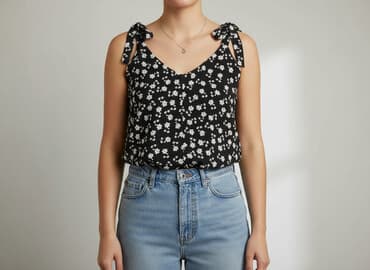 new yorker bluzka z kwiatem: Women's blouse, size L — 1