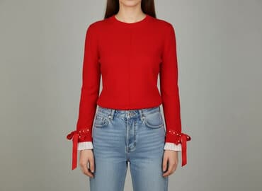 czerwone bluzki eleganckie: Bluzka damska, rozmiar S — 1