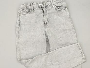 hm czarne spodnie: Spodnie jeansowe, H&M, 10 lat, 140, stan - Idealny — 1