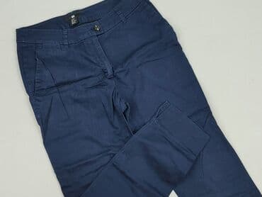 granatowe chinosy damskie: H&M, Spodnie materiałowe damskie, rozmiar S — 1