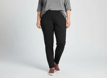 długie spodnie damskie dla wysokich: Janina, Spodnie materiałowe damskie, rozmiar 4XL — 6