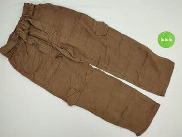 brazowe spodnie woskowane: Zara, Spodnie cargo damskie, S — 2