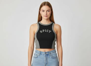 cropp koszulka doberman: Cropp, Top damski, rozmiar S — 1