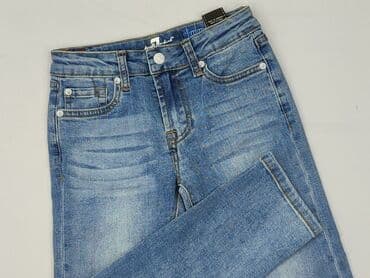 biała sukienka dla dziewczynki: Spodnie jeansowe, 7 lat, 122/128, stan - Idealny — 1