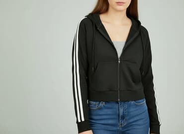 5 lat w paski bluzy w paski świat: Boohoo, Bluza z kapturem damska, rozmiar S — 6