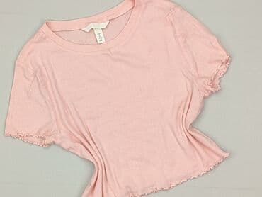 krótkie spodenki różowe: H&M, T-shirt damski, rozmiar S — 1