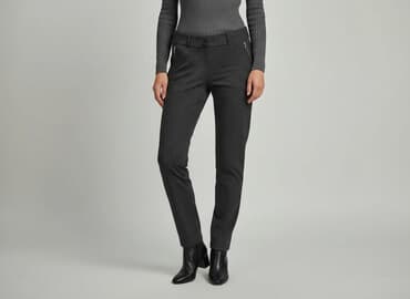 zara spodnie o kroju full length: Spodnie materiałowe damskie, rozmiar M — 6