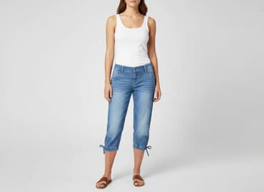 cuffed jeans: Cropp, Spodnie 3/4 damskie, rozmiar S — 7