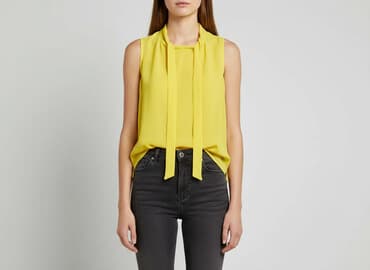 bluzka żółta w czarne paski: Orsay, Bluzka damska, rozmiar M — 8