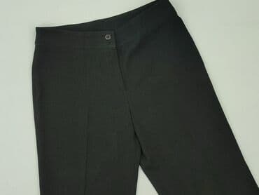 szare szerokie jeansy: Spodnie materiałowe damskie, rozmiar L — 1