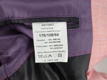 srebrna marynarka do sukienki: Męska marynarka ANTONIO – różowy melanż w delikatną kratę - Rozmiar z — 4