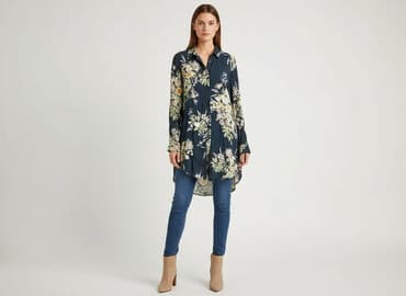 niebieska sukienka z długim rękawem: Women`s dress, size S — 1