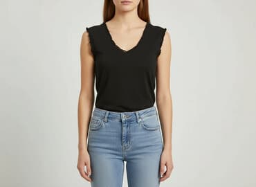 czarne bluzki dekolt v: Bluzka damska, rozmiar S — 6