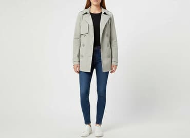 kurtki zimowe damskie c a: H&M Divided, Trencz damski, rozmiar M — 8