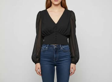 marynarki plus size damskie: Bluzka damska, rozmiar S — 5