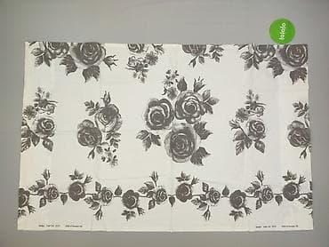 Inne artykuły dla domu: Zestaw 4 zasłony - Wzór: czarno‑szare róże i liście na białym tle — 2