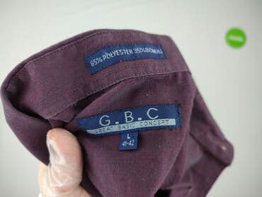 bordowe spodnie woskowane: Koszulа dla mężczyzn, L — 5