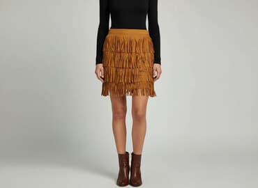 zamszowa spódnice camel: Fashion Union, Spódnica damska, rozmiar M — 6