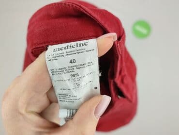czerwone chinosy damskie: Medicine, Spodnie materiałowe damskie, rozmiar M — 5