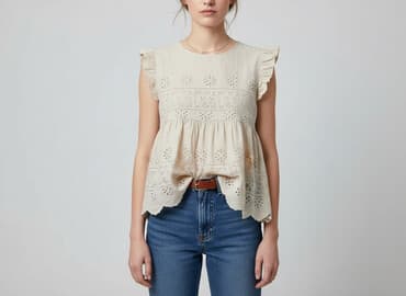 sukienka koronkowa biała boho: Bluzka damska, rozmiar M — 7