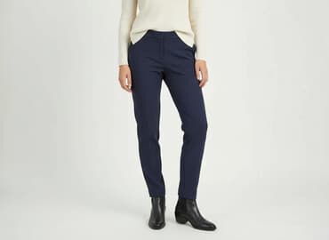 granatowe chinosy damskie: Spodnie materiałowe damskie, rozmiar M — 6