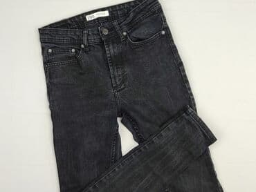 zara spodnie czarne z wysokim stanem: Zara, Jeansy damskie, rozmiar M — 1