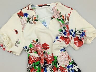 zara sukienka w kwiaty z bufiastymi rękawami: Zara, Women`s dress, size M — 1