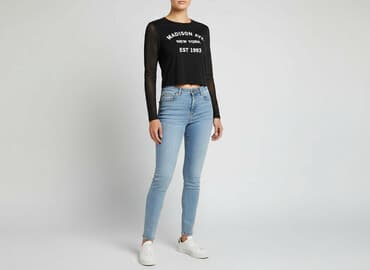 cropp bluzki z krótkim rękawem: Top damski, rozmiar S — 7