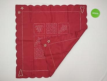 Talerze: Obrus 77 x 77, kolor - Czerwony, stan - Bardzo dobry — 3