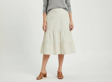 spódnice długie beżowa: Hennes, Spódnica damska, rozmiar M — 7