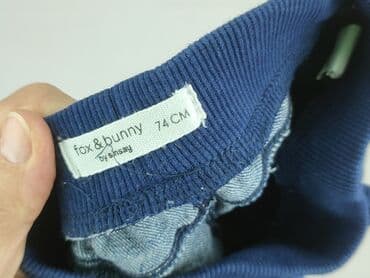 skórzana kurtka i futrzana kamizelka: Denim pants, Fox&Bunny, 6-9 months, condition - Perfect — 4