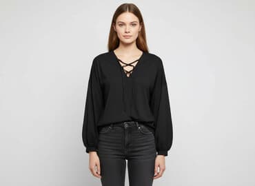 bluzki z wiązaniem pod szyją z wiskozy: Bluzka damska, rozmiar M — 6