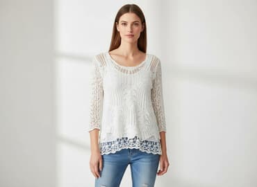 ażurowa bluzka na szydełku schemat: Bluzka damska, rozmiar S — 1