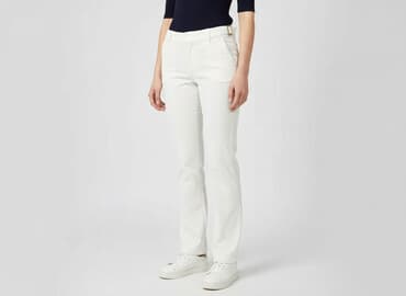 białe spodnie damskie mohito: MNG Suit, Spodnie materiałowe damskie, rozmiar S — 7