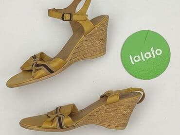 klapki gucci na koturnie: Sandały damskie, 37 — 3