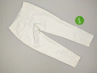 biale szerokie jeansy: Spodnie materiałowe damskie, rozmiar L — 2