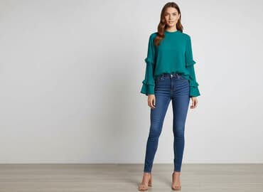 szmaragdowa bluzki damskie: Primark, Bluzka damska, rozmiar XS — 7