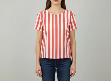 krótkie spodenki w paski: Bluzka damska, rozmiar M — 6