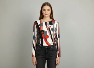 bluzki we wzory geometryczne: Bluzka damska, rozmiar L — 1