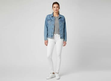 białe buty deichmann: Esmara, Jeansy damskie, rozmiar S — 6